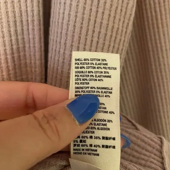 We The Free Pink V-neck Thermal Henley Top Oversized Lounge Women's size Small - Picture 8 of 8